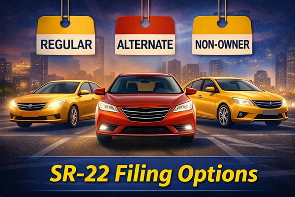 Comparison chart showing difference between SR-22 insurance and standard auto insurance