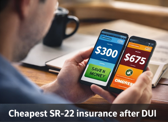 Cheapest SR-22 insurance after DUI comparison options