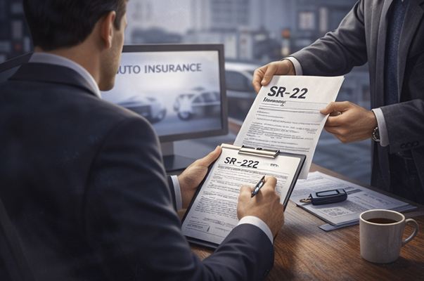 SR-22 filing process after driving without insurance