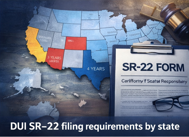 DUI SR-22 filing requirements by state across the United States