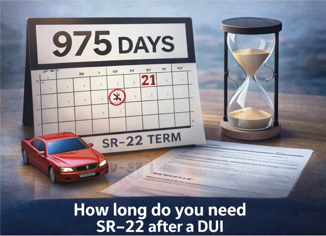 How long do you need SR-22 after a DUI showing required duration