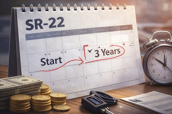 Length of time SR-22 is required after a no insurance ticket