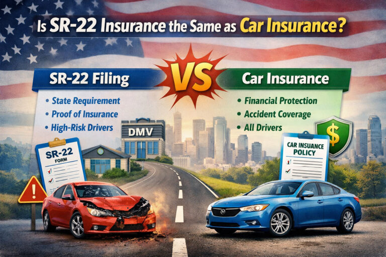 Is SR-22 insurance the same as regular car insurance explained with SR-22 filing and auto insurance comparison