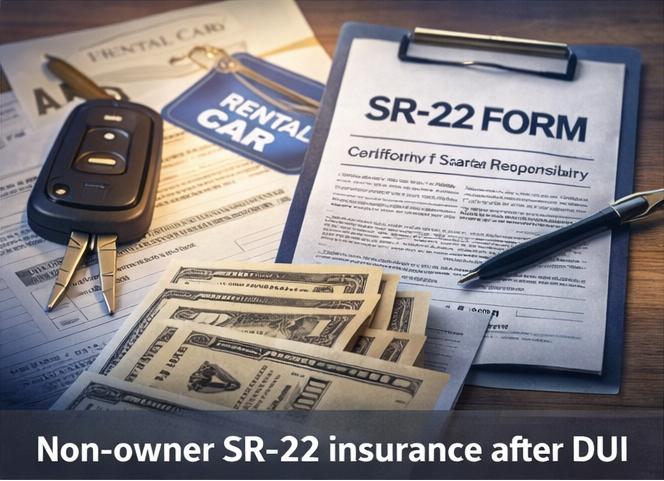 Non-owner SR-22 insurance after DUI for drivers without a car