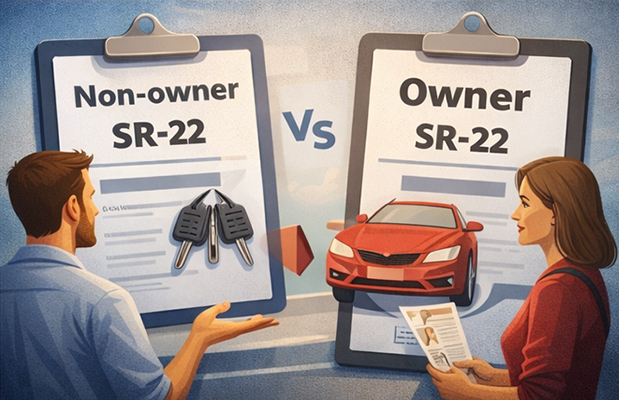 Non-owner SR-22 vs owner SR-22 insurance comparison
