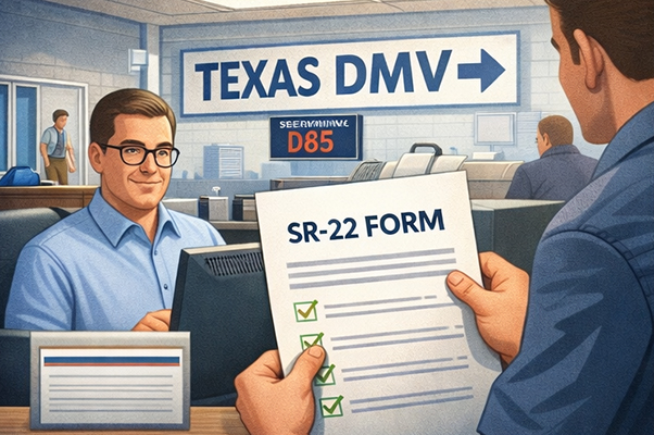 SR-22 filing with Texas DMV through an insurance company