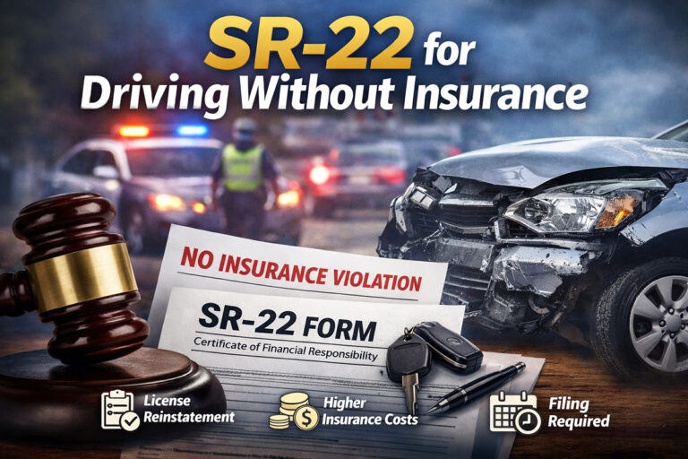 SR-22 insurance requirement after driving without insurance in the United States