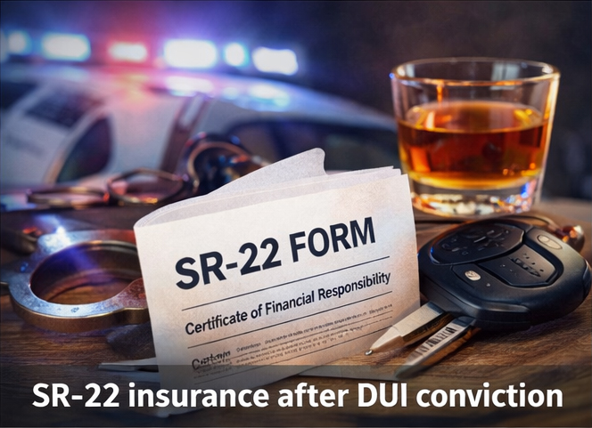 SR-22 insurance after DUI conviction showing legal and insurance requirements