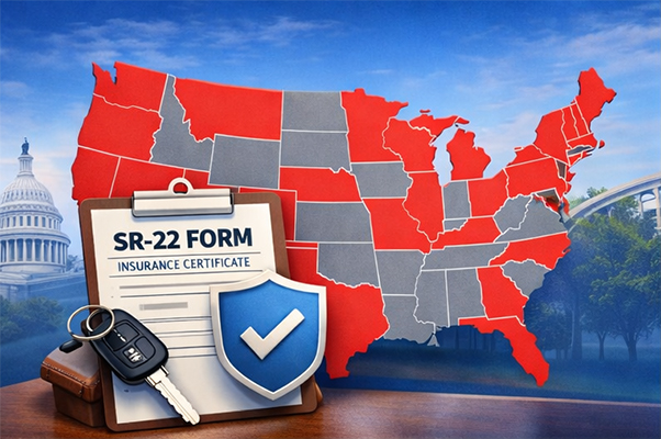 Which states require SR-22 insurance after license suspension or DUI
