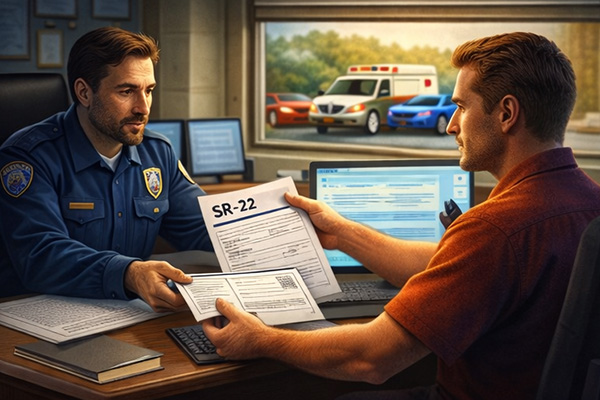 SR-22 filing rules in no-fault insurance states enforced by DMVs