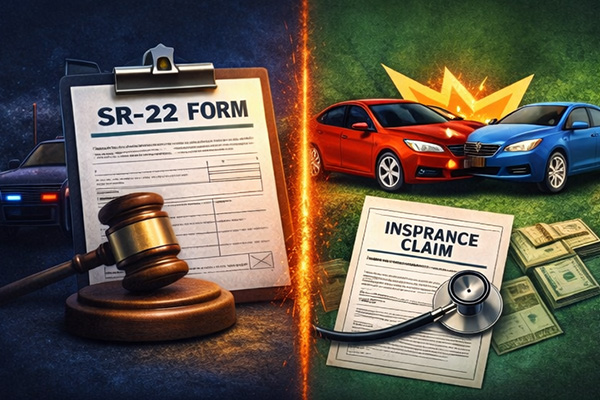 SR-22 vs no-fault insurance laws differences shown through legal and insurance scenarios