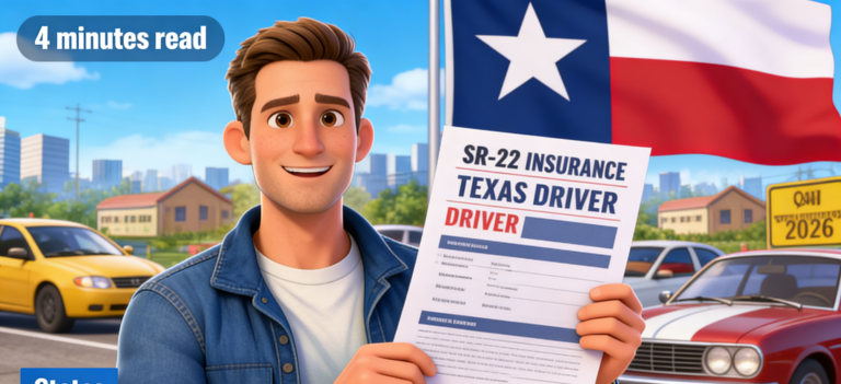 Driver handling SR-22 insurance paperwork in California after license suspension