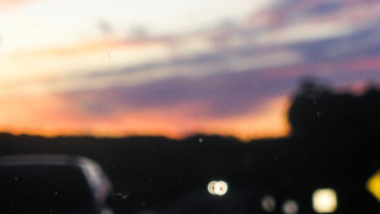 Car on the highway at dusk