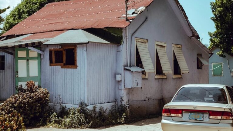 Car in a suburban driveway